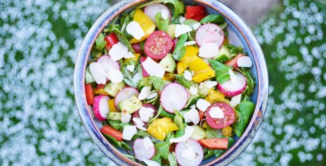 Salade vegan arc-en-ciel
