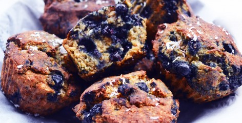 Muffins noix de coco et myrtilles