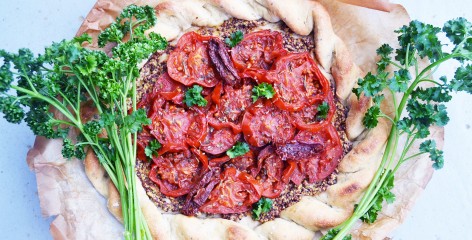 Tarte tomates moutarde et vinaigre balsamique